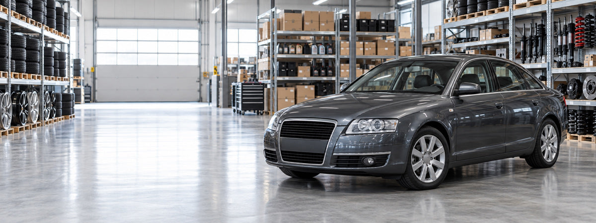 Banner Audi A6 en almacén de repuestos