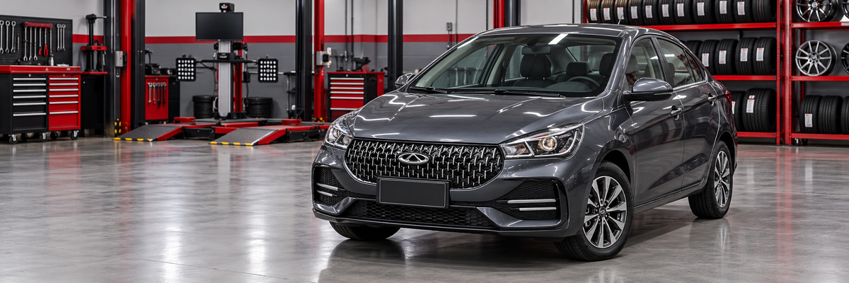 Chery Arrizo 5 Pro 1.5 en un taller de llantas y aros