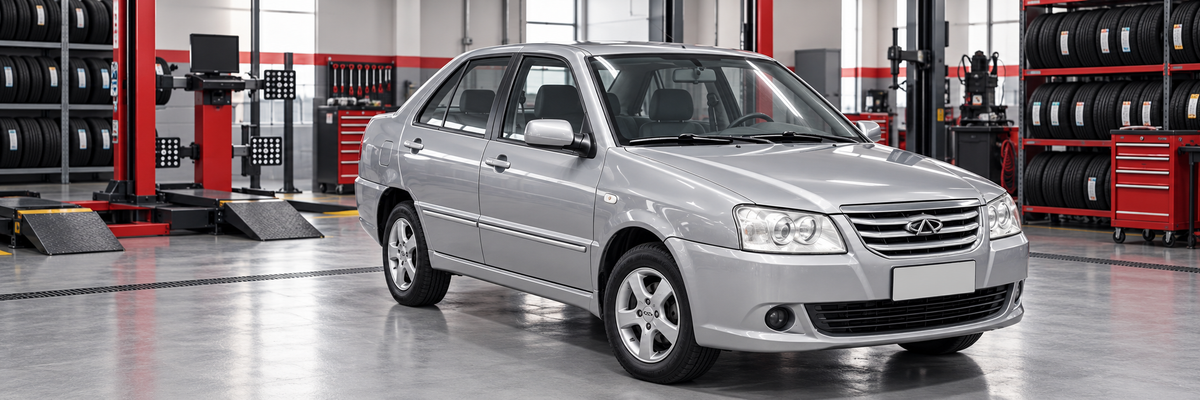 Chery Cowin 1.5 A15 2014 dentro de un taller