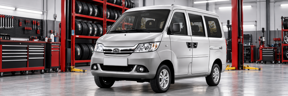 Chery Practivan Q22 corta de ocho pasajeros en un taller