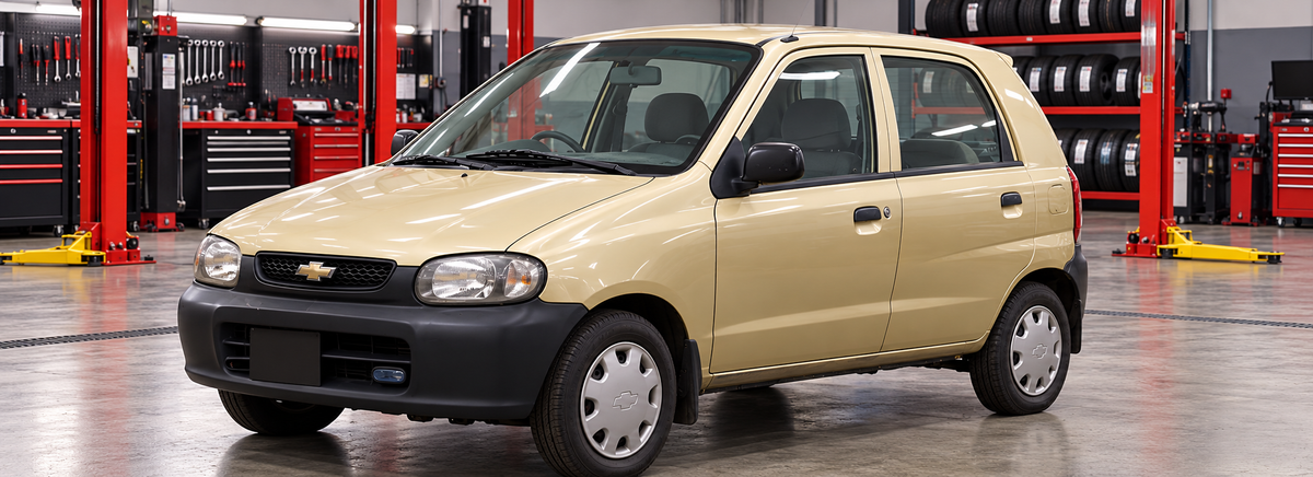 Chevrolet Alto 1.0L STD y Sport 2000-2003 en un taller de llantas