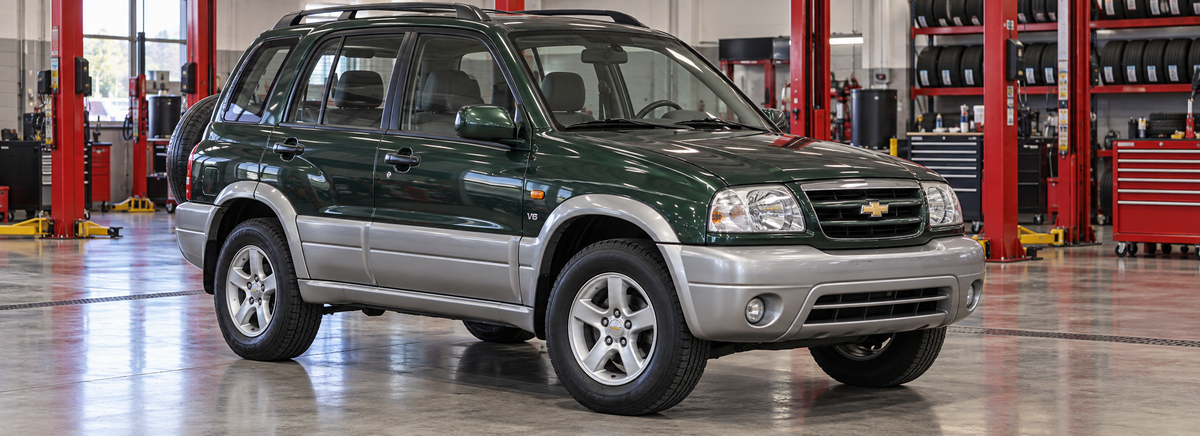 Chevrolet Grand Vitara clásico 2.0L y V6 2.5L 5 puertas 2000-2014 en un taller de llantas