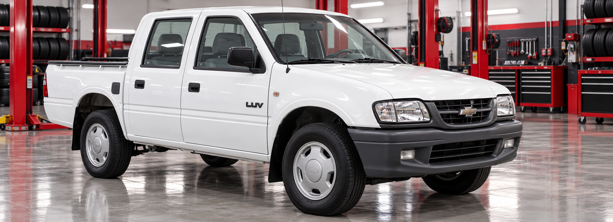 Chevrolet Luv 2.2L y 2.5 diésel doble cabina 4x2 1999-2005 en un taller de llantas