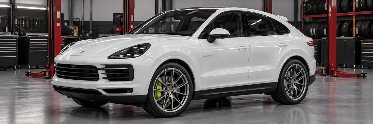 Porsche Cayenne Coupe 2020-2023 dentro de un taller