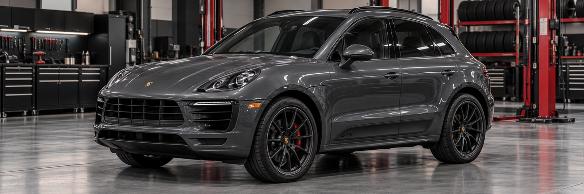 Porsche Macan 95B antes de renovación dentro de un taller