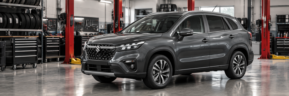 Suzuki S-Cross Boosterjet 2023-2025 de segunda generación dentro de un taller