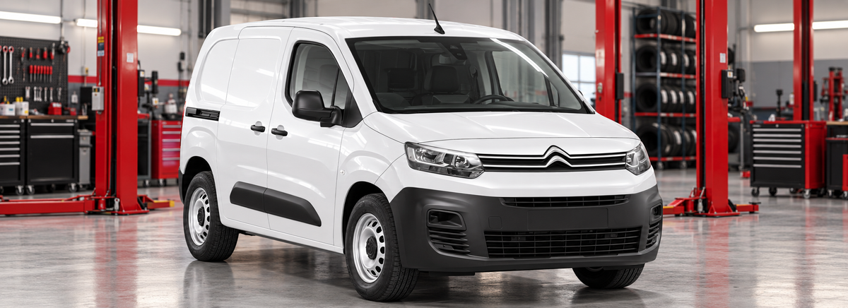 Citroën Berlingo K9 Van Corta y Larga 1.6 HDi 2020-2023 en un taller de llantas