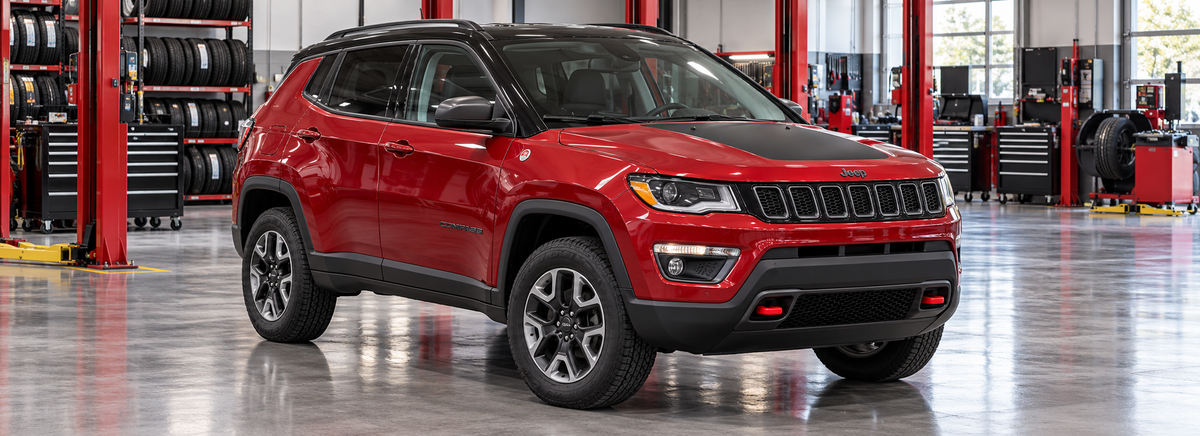 Jeep Compass MP Trailhawk 2.4L 2018-2022 en un taller de llantas