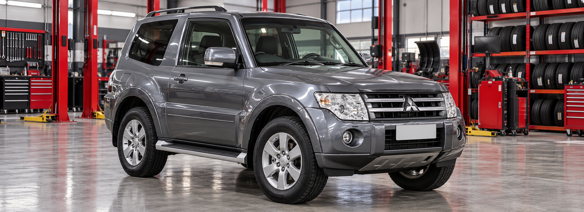 Mitsubishi Montero IV 3.8 corto 2007-2009 en un taller de llantas