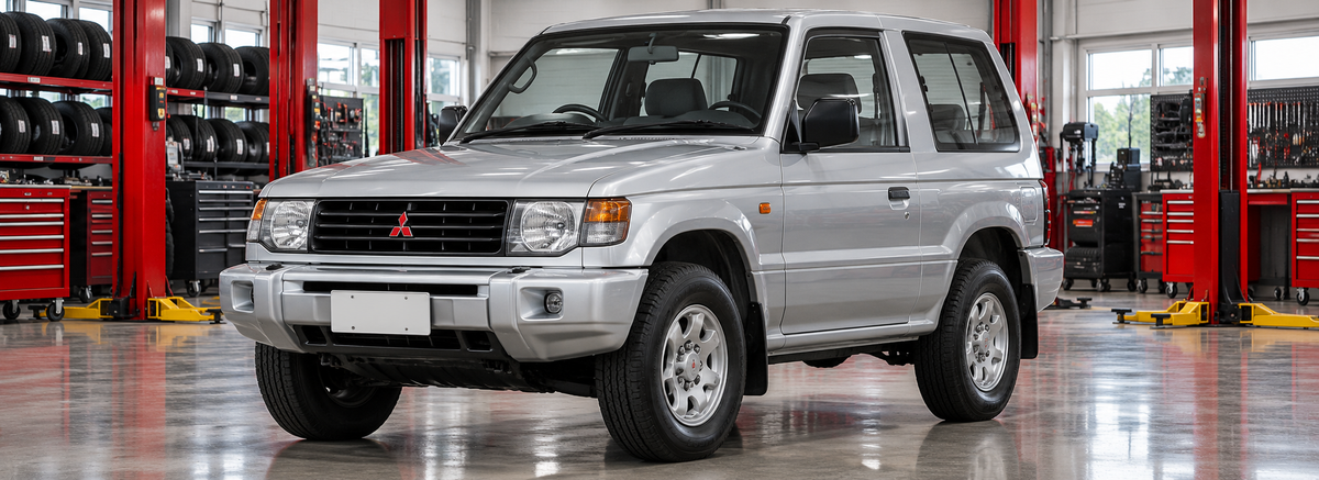 Mitsubishi Montero Dakar 3.0 Colombia 2003-2006 en un taller de llantas