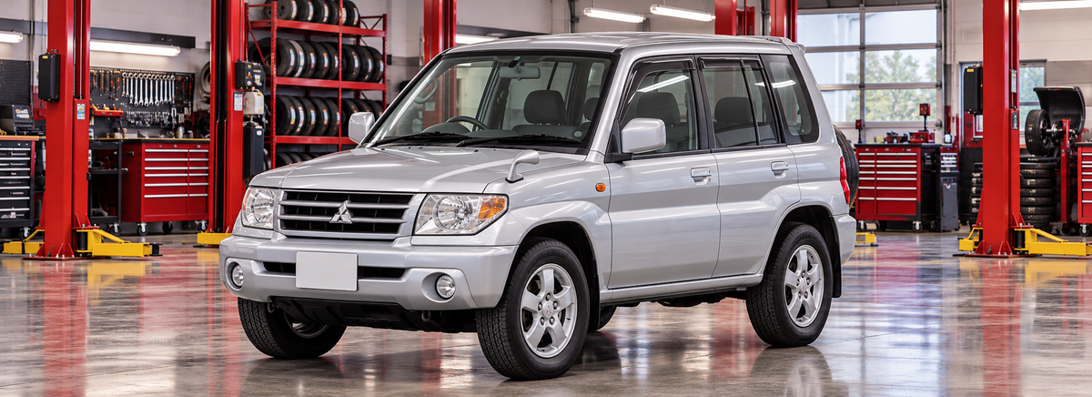 Mitsubishi Montero iO 2.0 2001-2006 en un taller de llantas