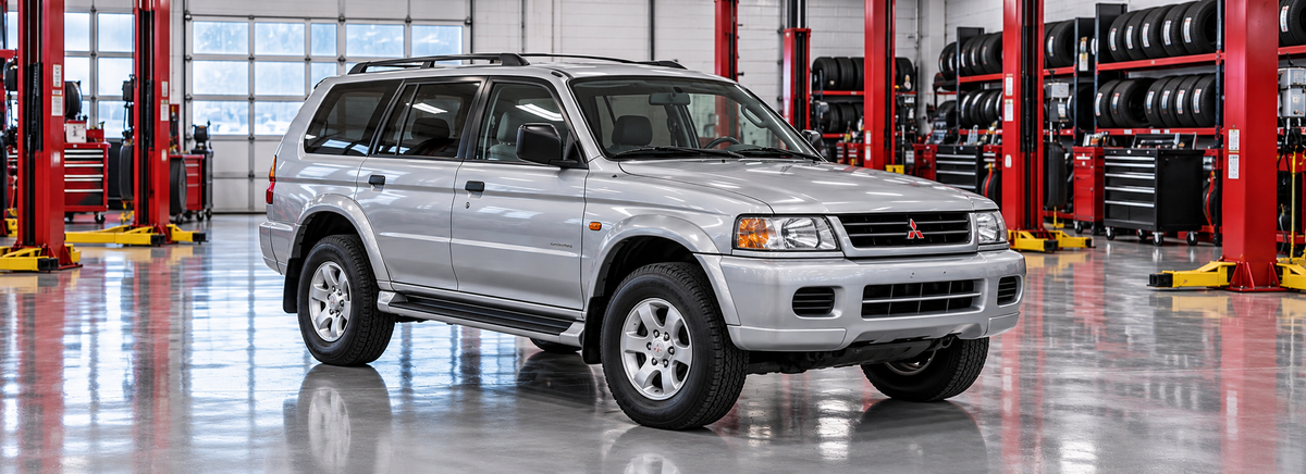 Mitsubishi Montero Sport I 3.0 1998-2007 en un taller de llantas