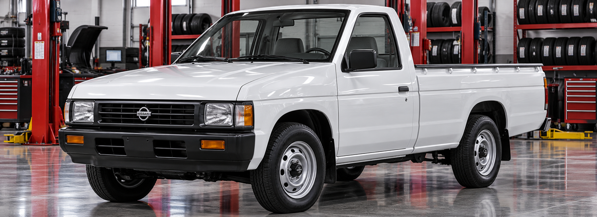 Nissan 2400 D21 2.4L cabina simple 4x2 1994-2008 en un taller de llantas