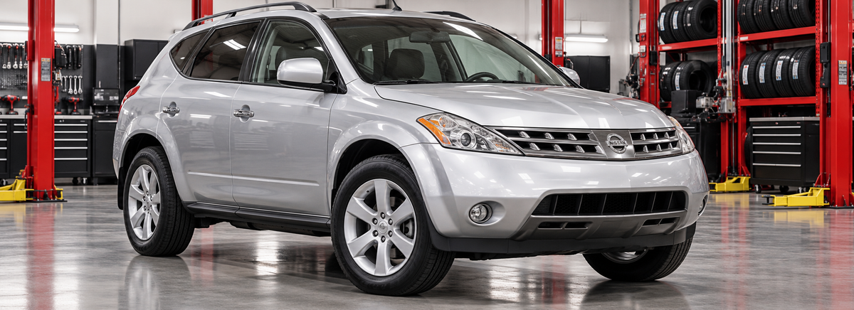 Nissan Murano I Z50 SL 3.5L 2004-2009 en un taller de llantas