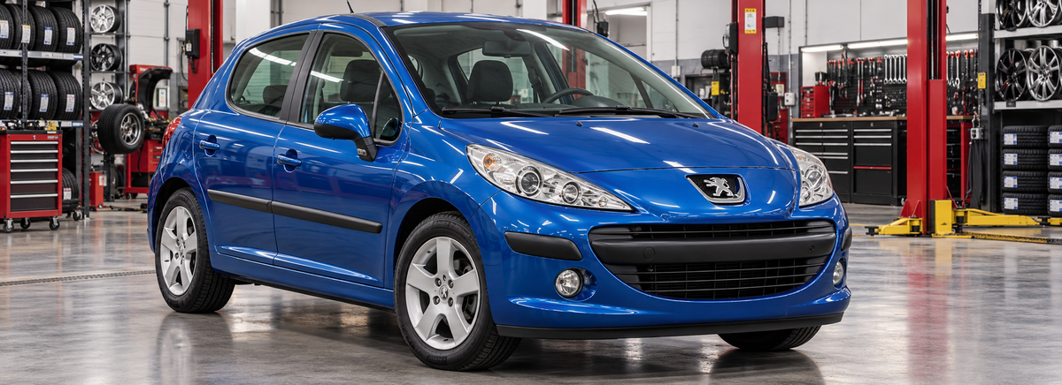 Peugeot 207 Europeo Premium 1.6L 2008-2011 en un taller de llantas