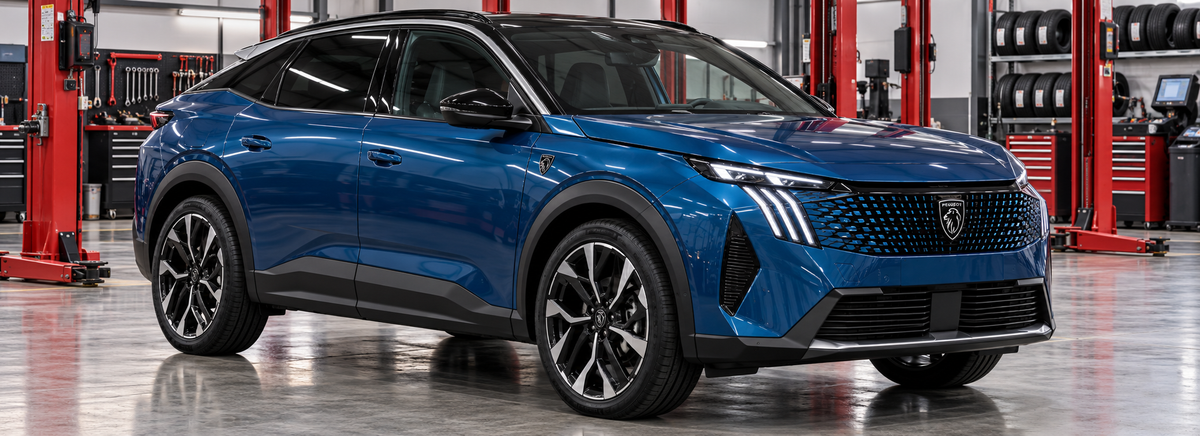 Peugeot 3008 III P64 1.6L 2025-2026 en un taller de llantas