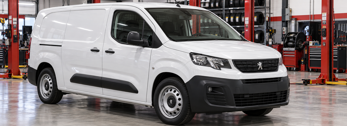 Peugeot Partner III K9 1.6 HDi 2020-2022 en un taller de llantas