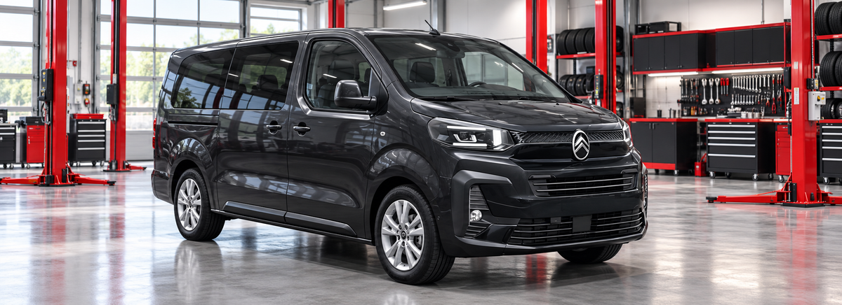Citroën SpaceTourer 2.0L 2025-2026 en un taller de llantas