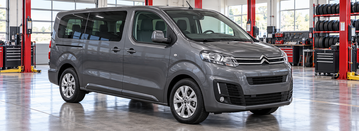 Citroën SpaceTourer 2.0L 2018-2021 en un taller de llantas