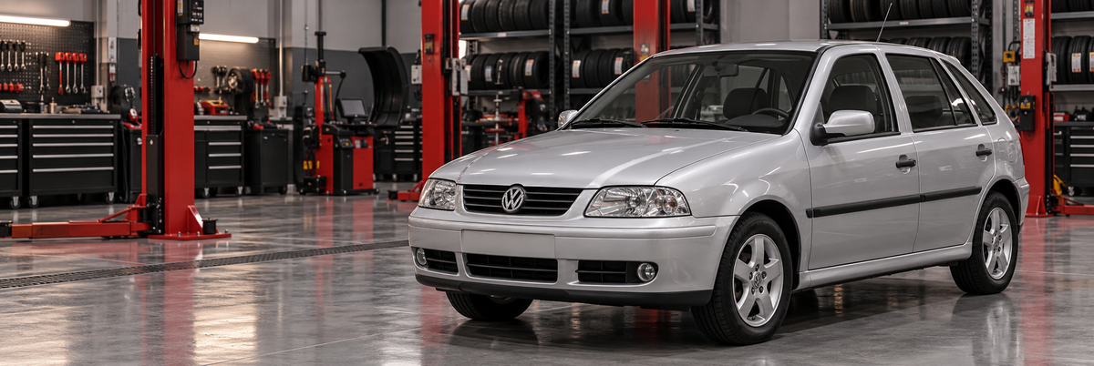 Volkswagen III 1.8L 1999-2006 en un taller de llantas