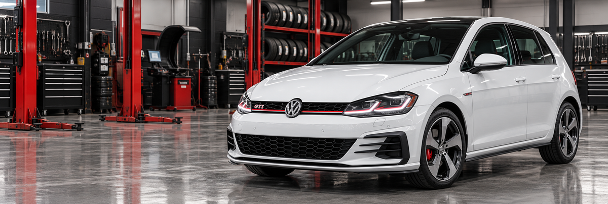 Volkswagen Golf GTI Mk7.5 de referencia ecuatoriana en taller de llantas