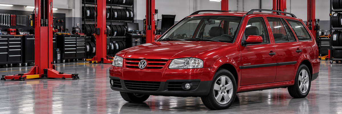 Volkswagen Parati IV station wagon en taller de llantas