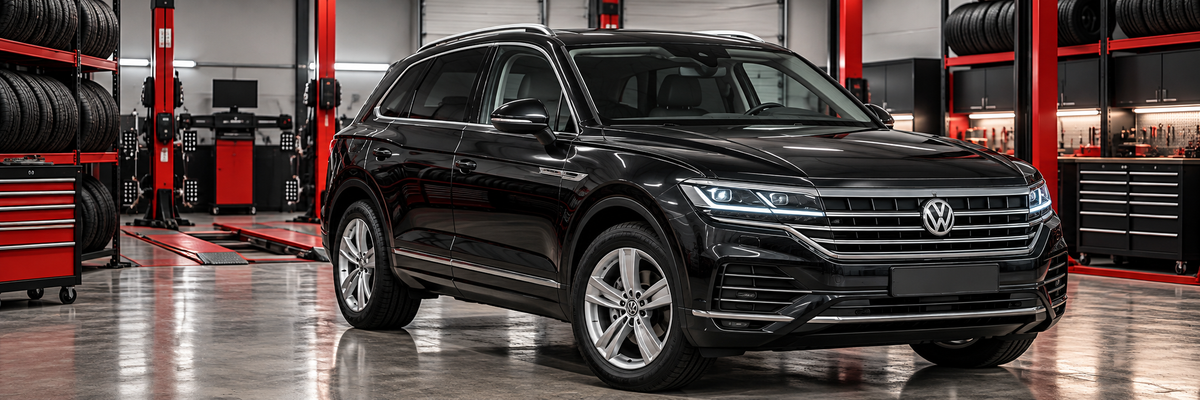 Volkswagen Touareg III 2020 dentro de un taller