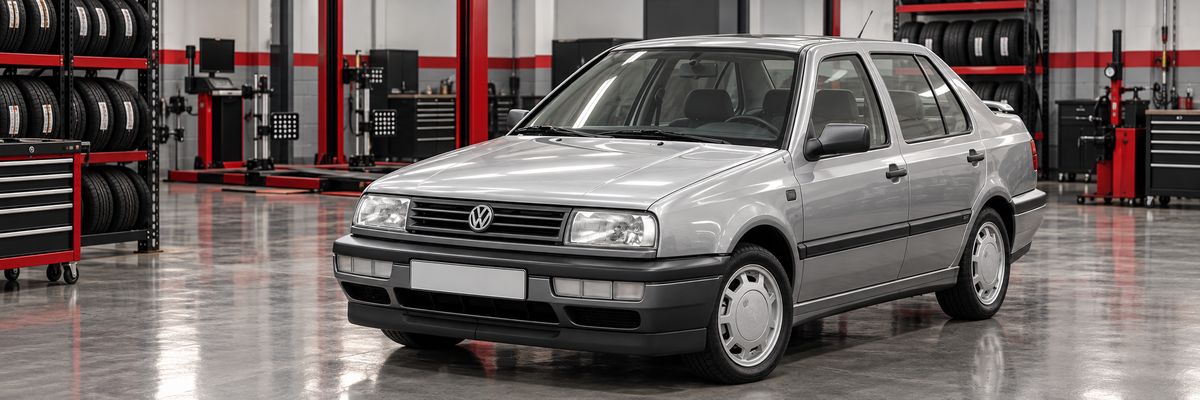 Volkswagen Vento GL y GLS de tercera generación dentro de un taller