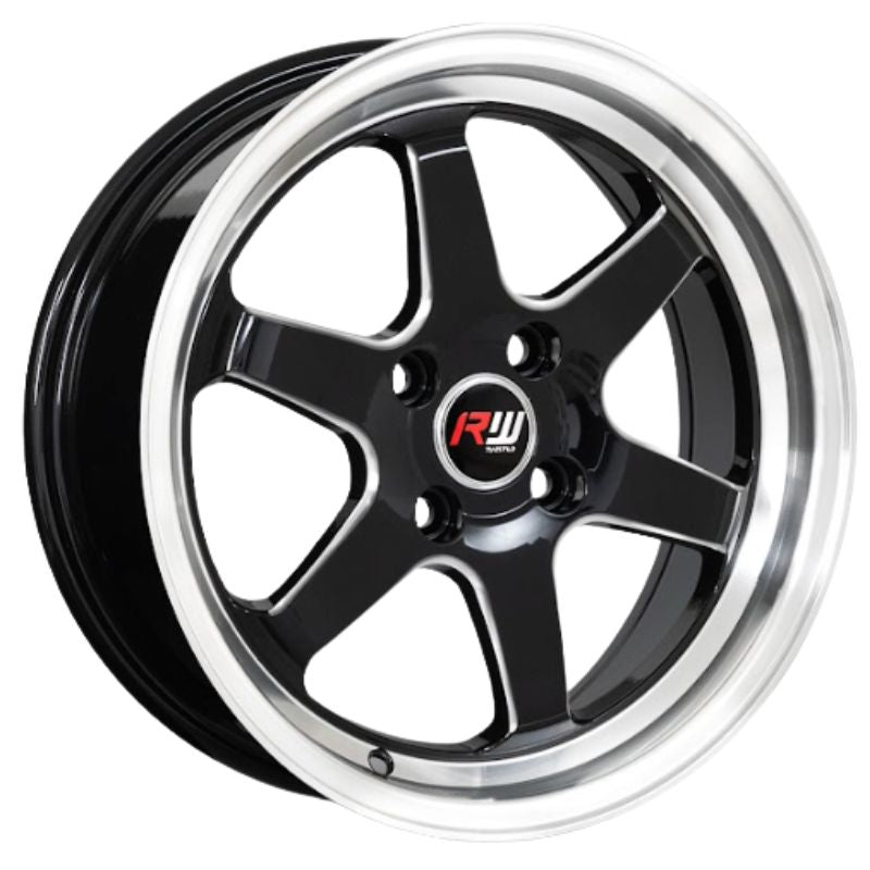 RW® - 15X7.0 4X100 ET35 CB73.1 BLACK/LIP MILLING