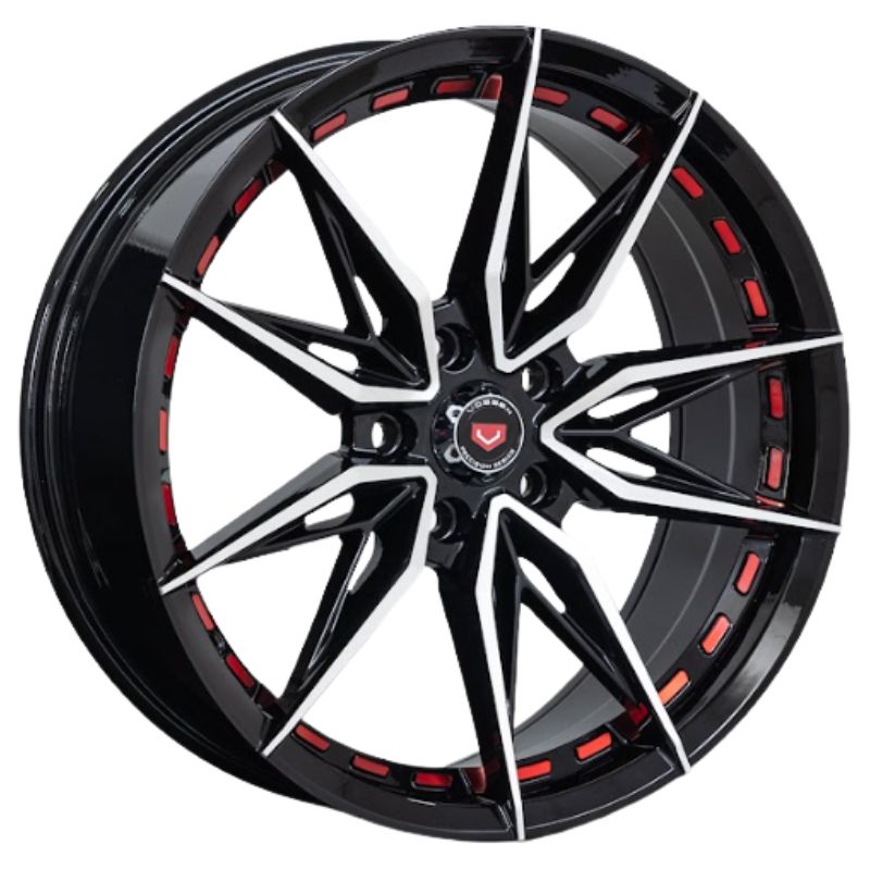 RW® - 18X8.0 5X112 ET35 CB66.6 BLACK/RED UNDERCUT
