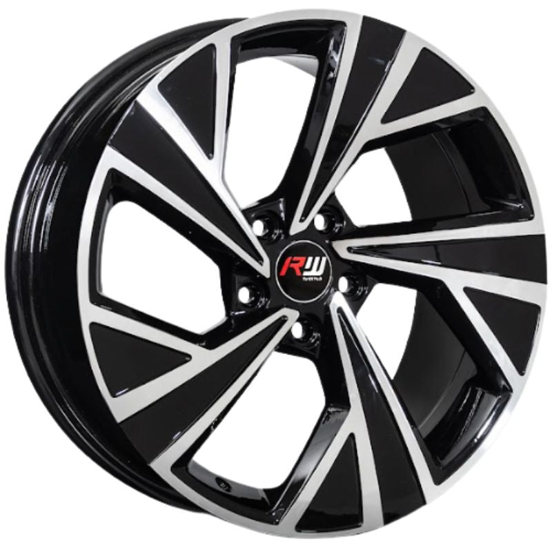 RW® - 18X8.0 5X112 ET44 CB57.1 BLACK MACHINE