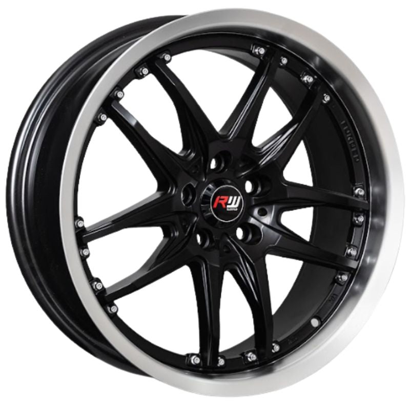RW® - 18X8.0 5X108 ET35 CB73.1 SMATE BLACK/LIP POLISH-R