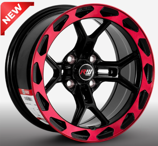 ARO 14X7 100X4 ET-5 CB73.1 BLACK/RING POLISH RED