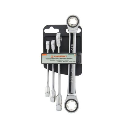 JONNESWAY® JUEGO DE LLAVES RATCHET TIPO TORX (4 PIEZAS - 72 DIENTES)