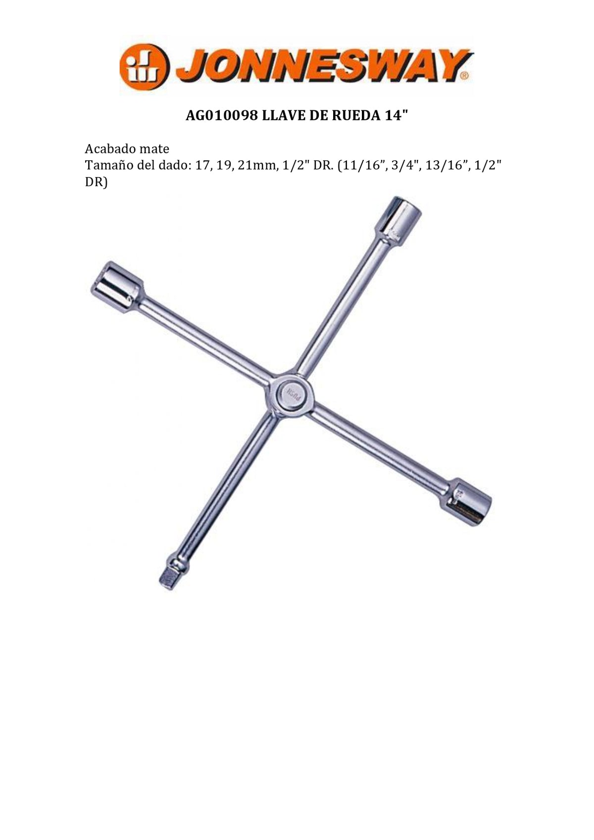 JONNESWAY® LLAVE DE RUEDA 14"