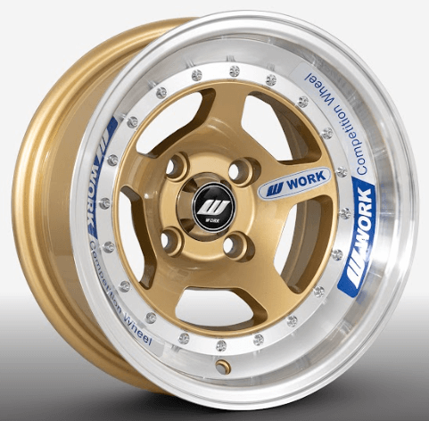 RW® - 13x8.0 4X100 ET-7 CB73.1 GOLD/LIP POLISHED/RIVETS