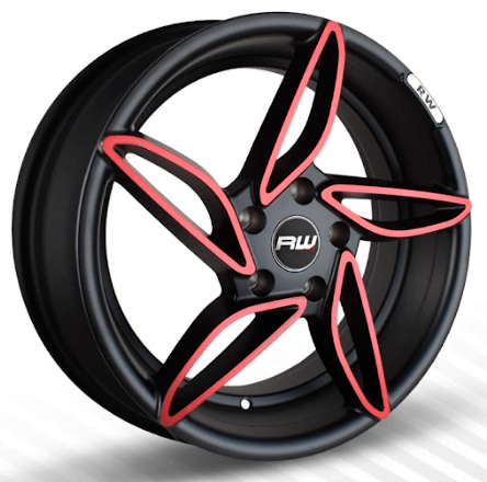RW® - 17X7 5X114.3 ET25 CB73.1 SMATE BLACK / RED MACHINE