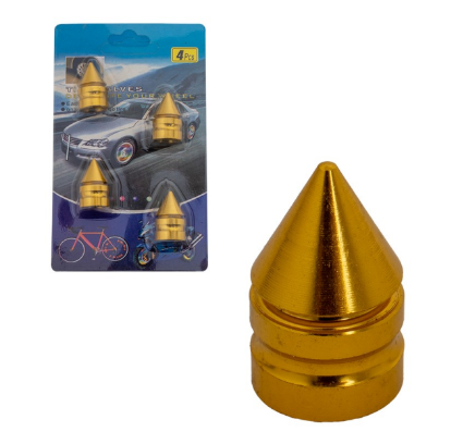 KIT TAPA MUÑON ALUMINIO DORADO/2.3 CM/4 PZS
