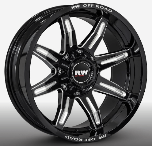 RW® - 20x10 5X120 ET-24 CB65.1 BLACK GLOSS MILLED