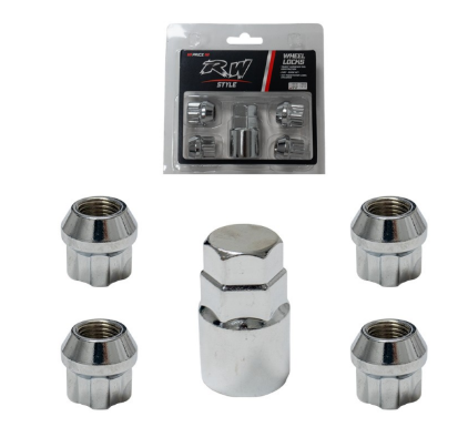 KIT SEGURIDAD RW STYLE 5PCS 23MM 12X1.25 D19-21 NIQUELADO