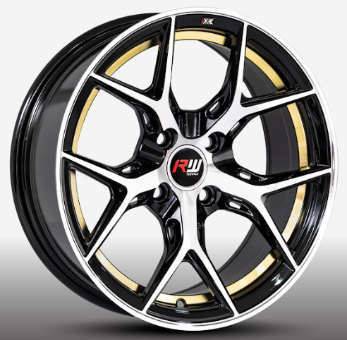 RW® - 15X7.5 4X100 ET25 CB73.1 BM/GOLD UNDERCUT
