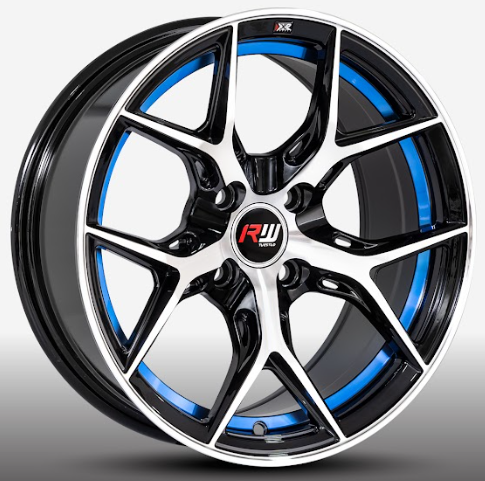 RW® - 15X7.5 4X100 ET25 CB73.1 BM/BLUE UNDERCUT