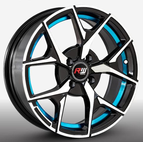 RW® - 15X6.5 4X100 ET25 CB73.1 BM/BLUE UNDERCUT