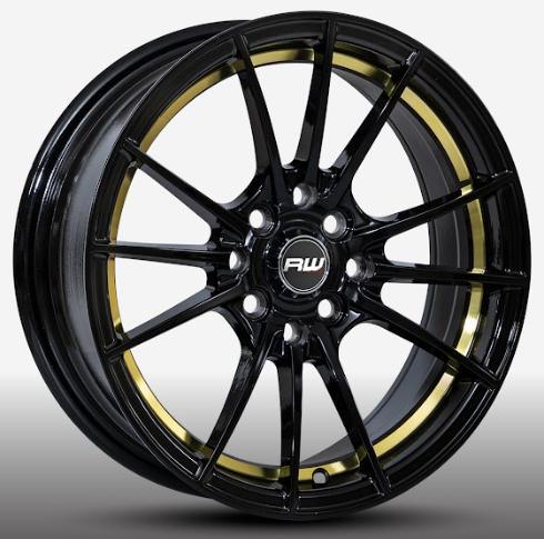 RW® - 15X7 4X100/4X114.3 ET35 CB73.1 BLACK/GOLD UNDERCUT