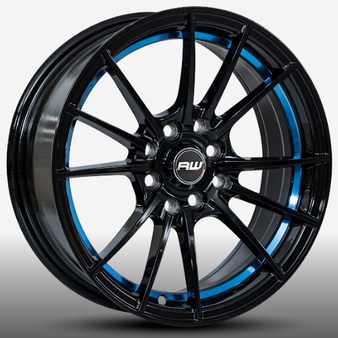 RW® - 15X7 4X100/4X114.3 ET35 CB73.1 BLACK/BLUE UNDERCUT