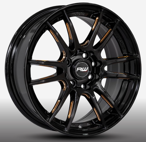 RW® - 15X6.5 4X100/4X114.3 ET38 CB73.1 BLACK /GOLD MILING