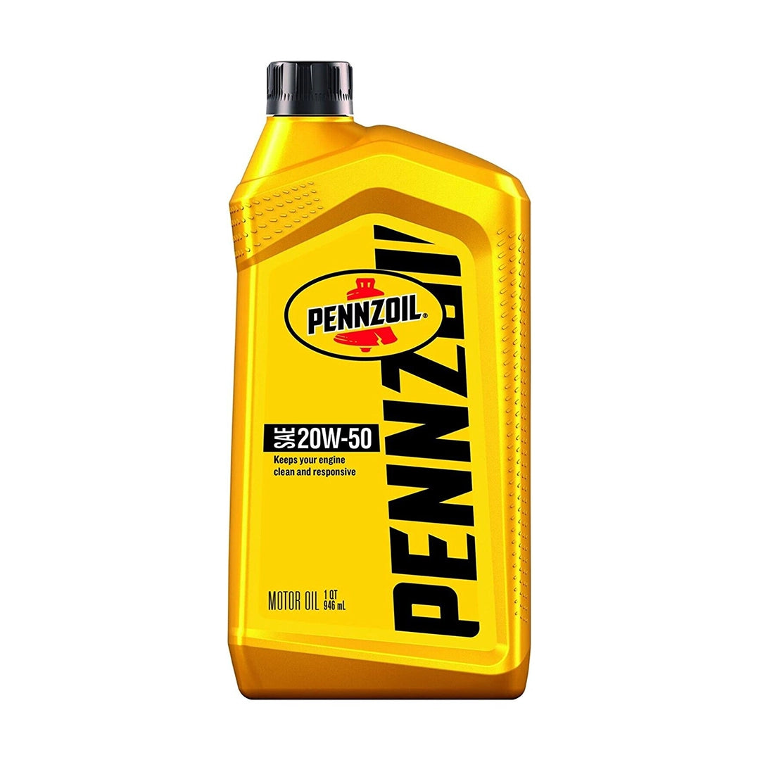 Imagen de Pennzoil 20W50 SN, comercializado en caja de 6 × 1 QT. Mantallanta, Ecuador.