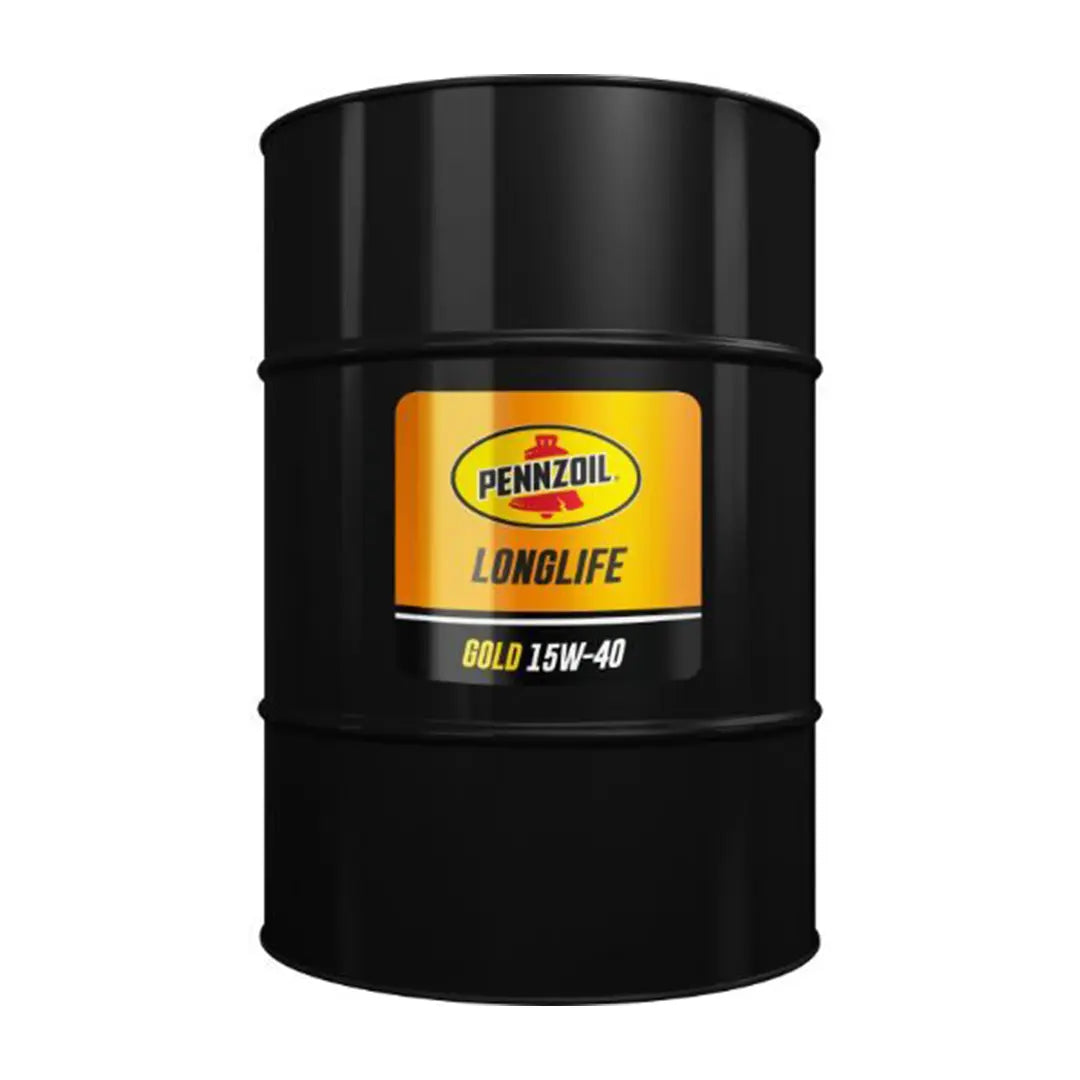 Imagen de Pennzoil LONG LIFE GOLD 15W40 CJ4, comercializado en tambor de 55 UGL. Mantallanta, Ecuador.