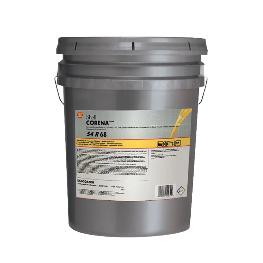 Imagen de Shell CORENA S4 R 68, comercializado en caneca de 5 UGL. Mantallanta, Ecuador.