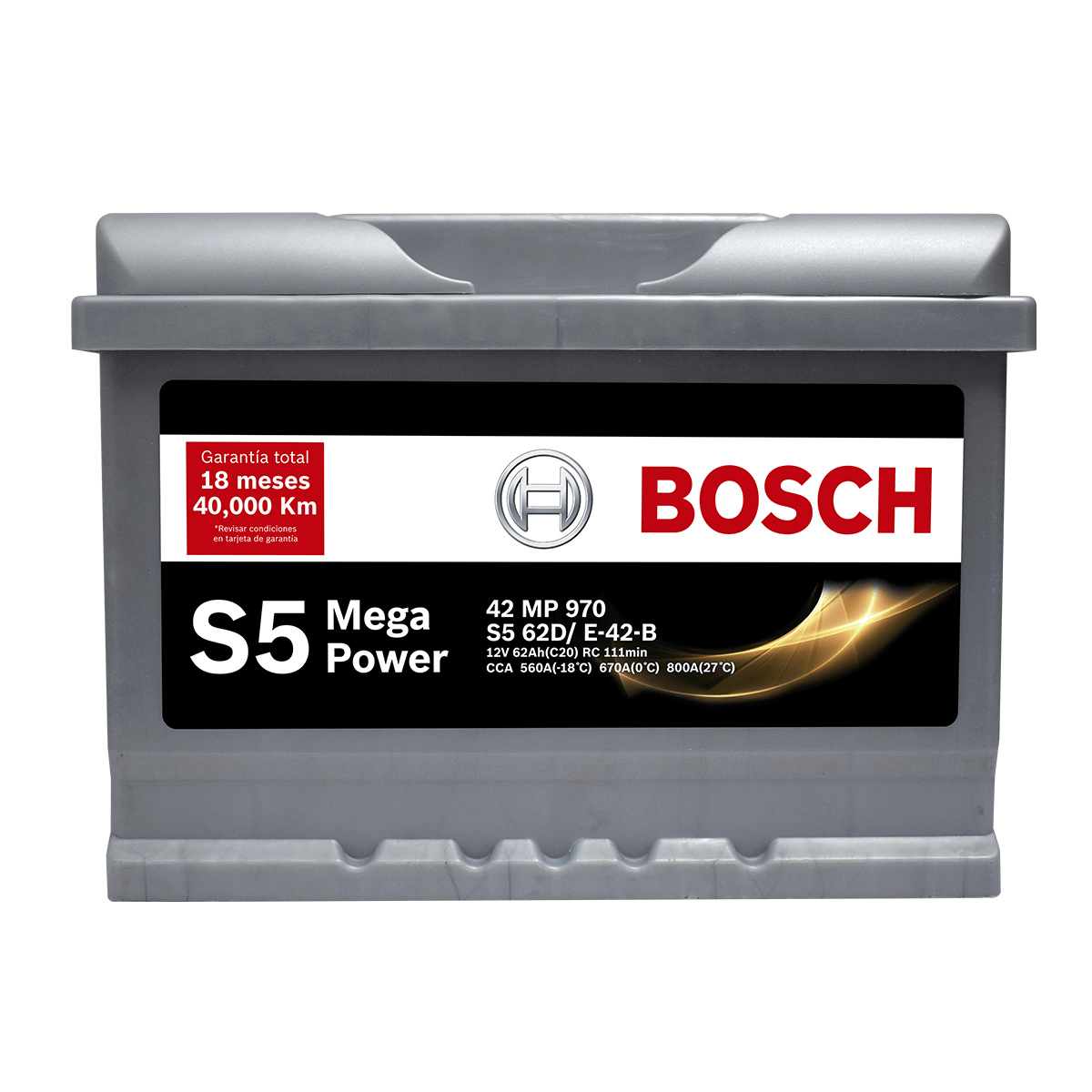 BATERIA BOSCH® S5 - 42 MP (+ -) INVERSA 62AH SELLADA